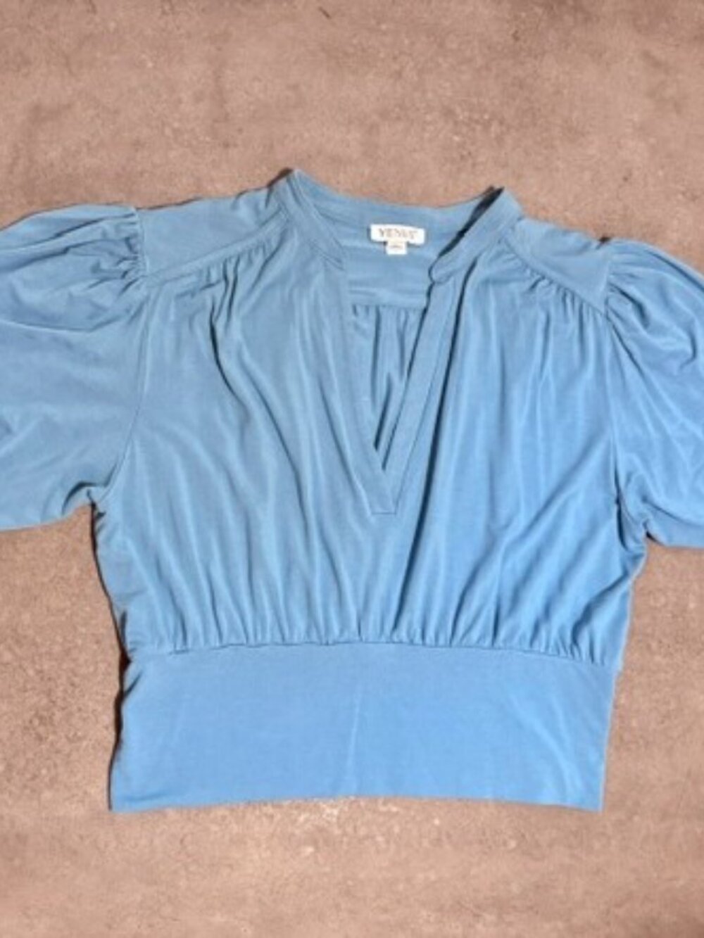 Venus Puff Sleeve Top Blue Large - Picture 2 of 3
